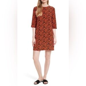 Equipment patterned silk dress